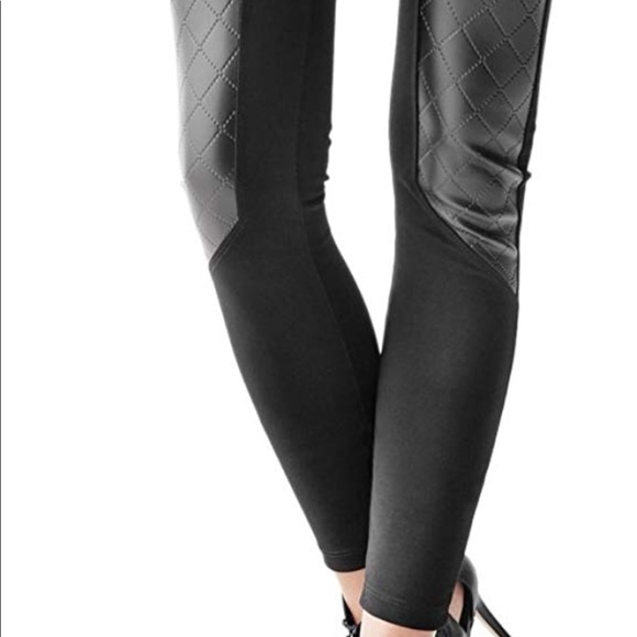GUESS faux leather quilted zip leggings limited - Picture 7 of 8